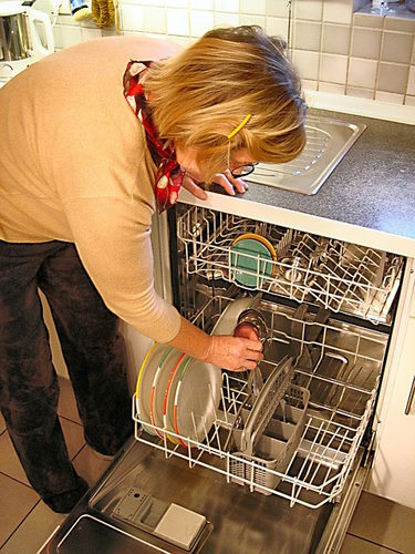 loading dishwasher